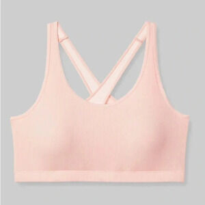 Tommy John Ribbed Bralette tank Second Skin criss cross back modal blush rude